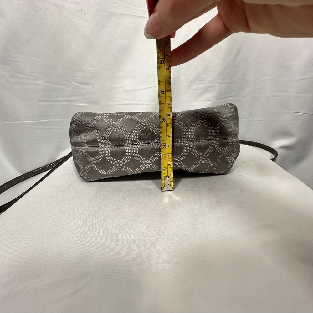 Coach Madison Dotted Op Art Jacquard Small Crossbody Bag Gray 44394 2010s Print - Picture 14 of 14